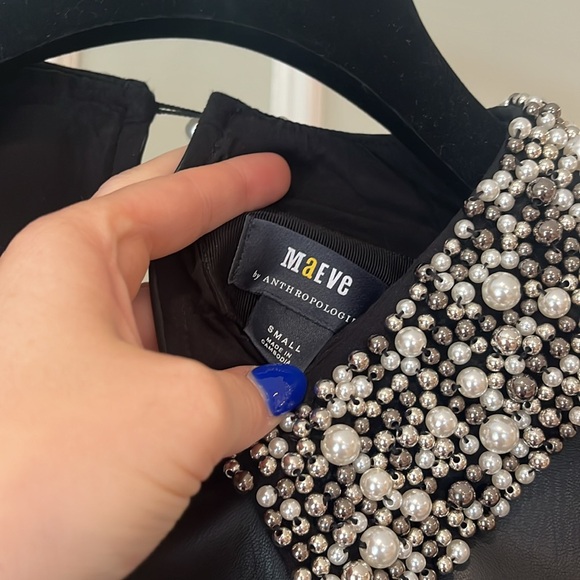 Faux Leather puff sleeve top - Picture 4 of 4